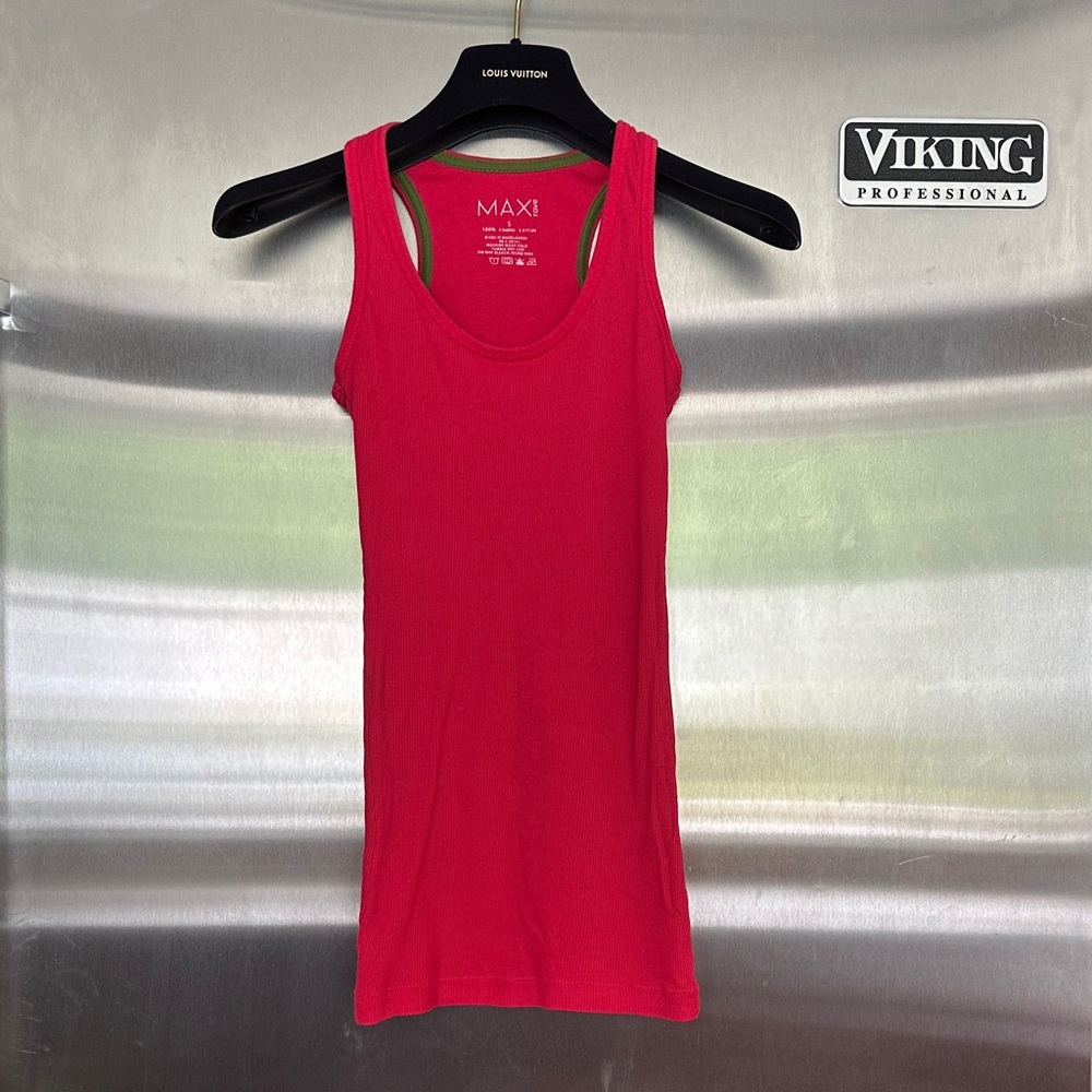 Women's Rose Ribbed Tank Top - Scoop Neck Sleeveless